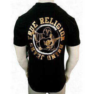 MSRP $59.99 NWT TRUE RELIGION MEN BLACK CREW NECK SHORT SLEEVE T-SHIRT SIZE S XL